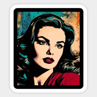 Beautiful Woman in Pop Art Comic Style Sticker